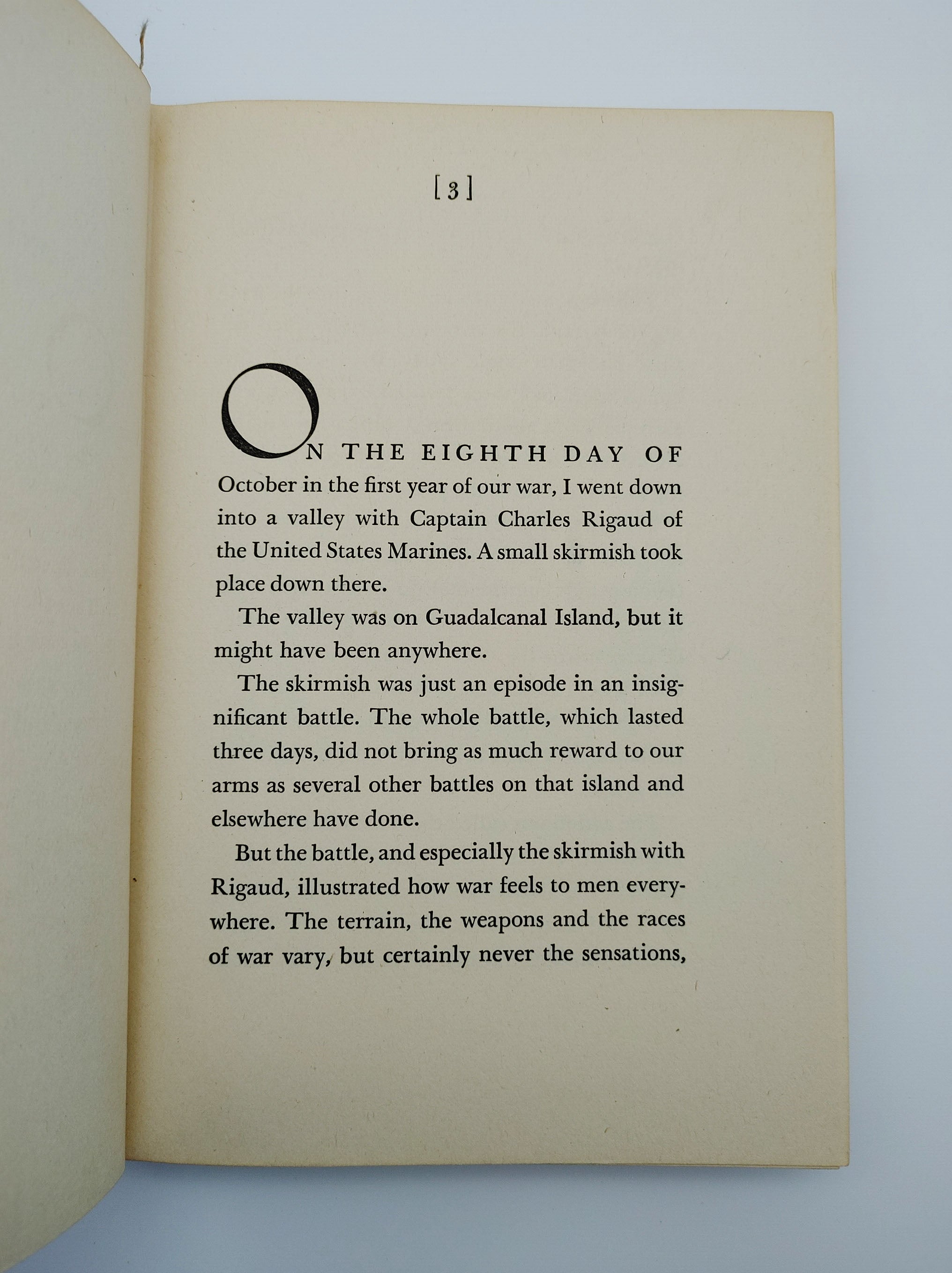 First chapter of first edition of Hersey's Into the Valley (1943)