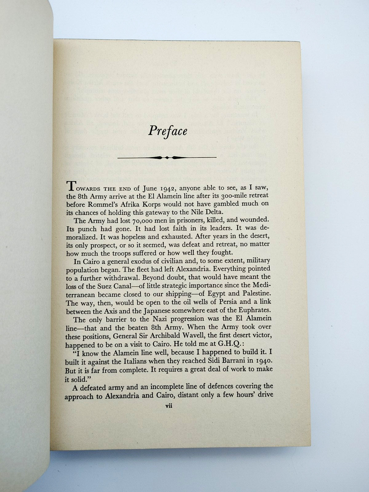 Preface of the first edition of McMillan's Mediterranean Assignment (1943)