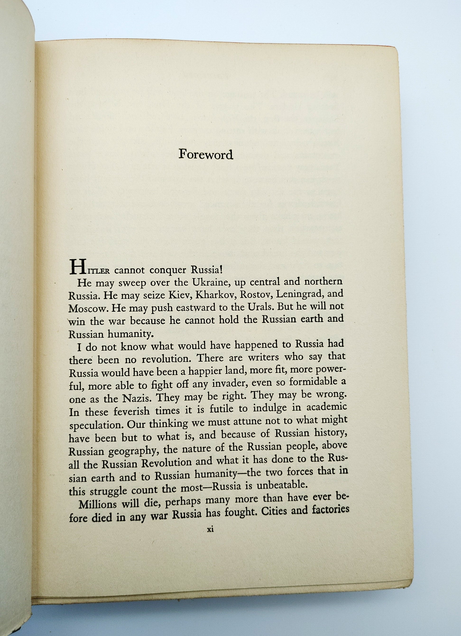 Foreword from the first edition of Hindus' Hitler Cannot Conquer Russia (1941)