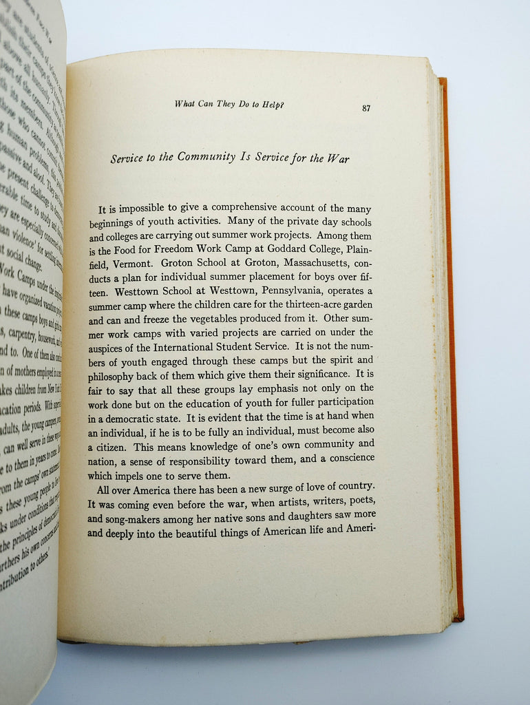 Chapter on community service from the first edition of Wolf's Our Children Face War (1942)