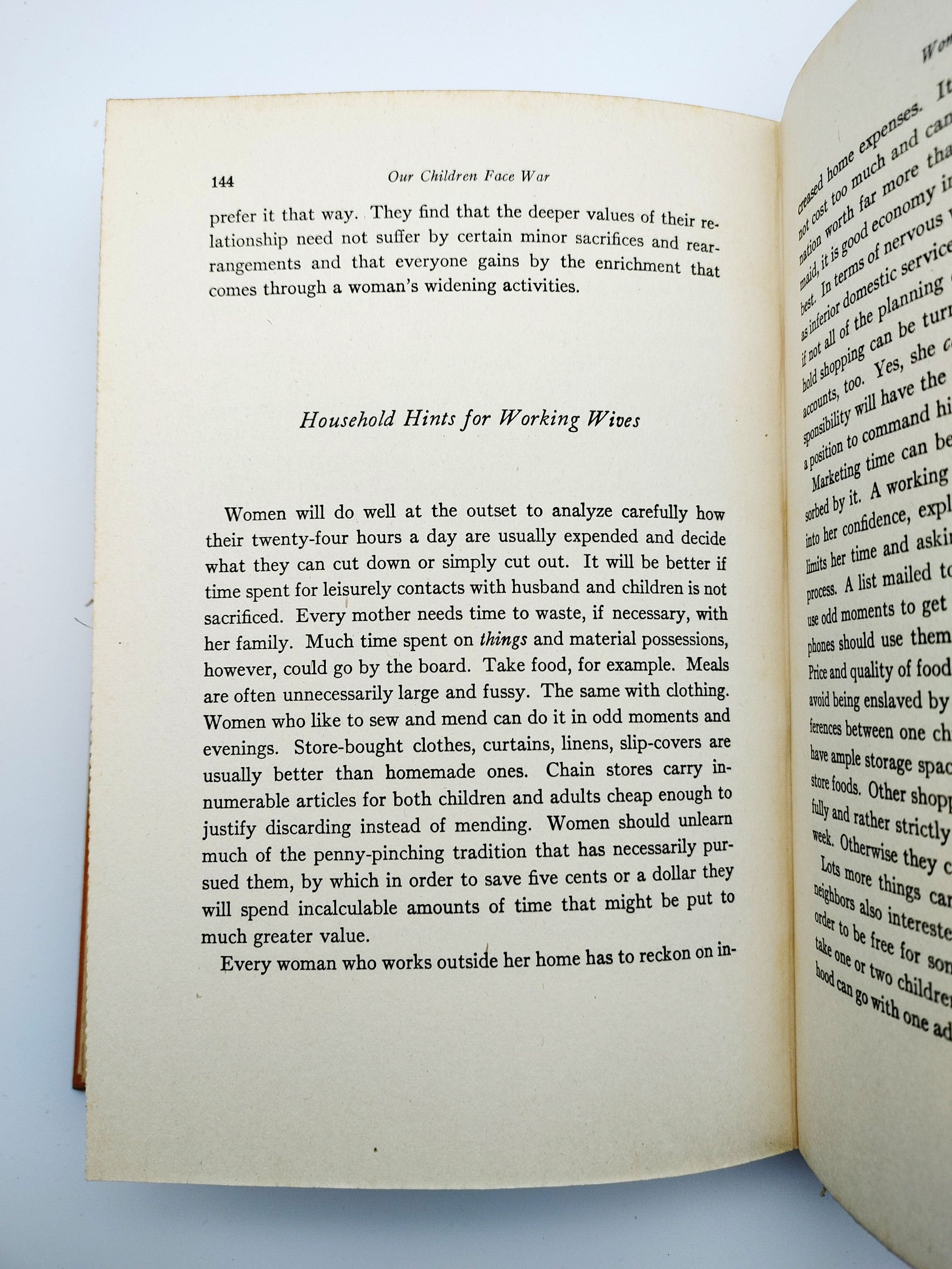 Household Hints from the first edition of Wolf's Our Children Face War (1942)