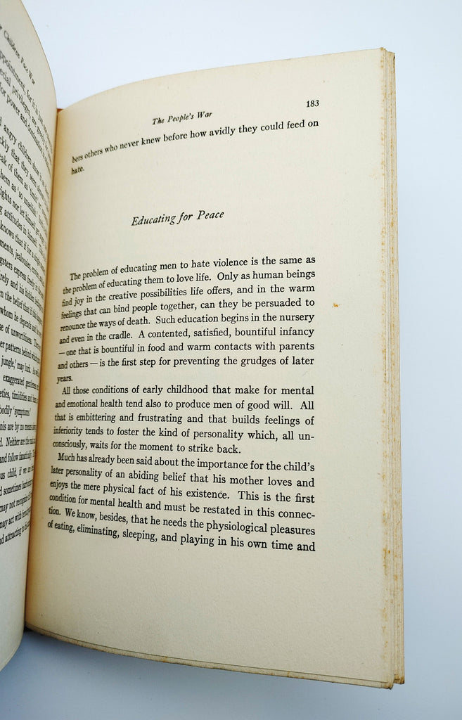 Educating for peace from the first edition of Wolf's Our Children Face War (1942)