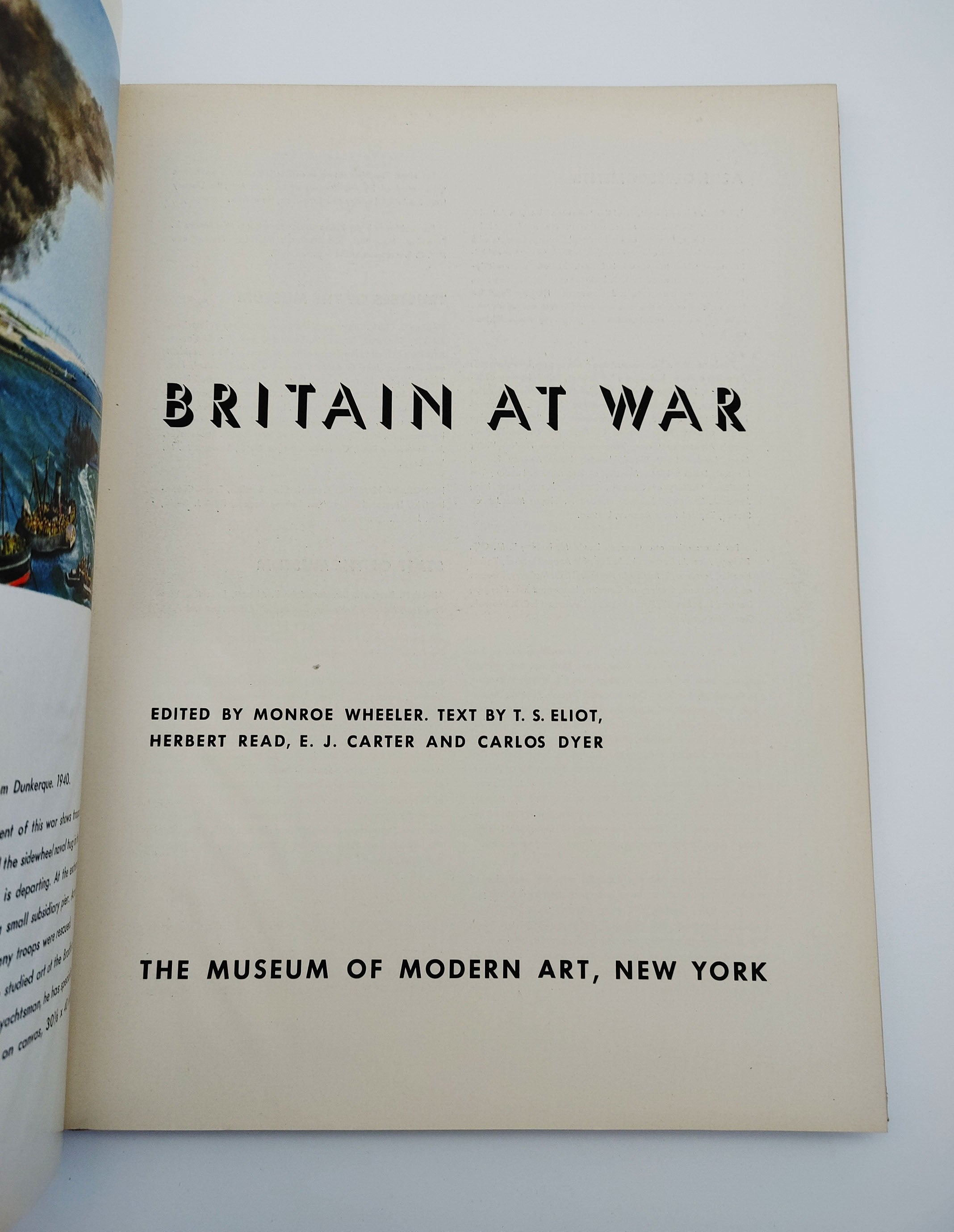 TItle page of the the first edition of the Museum of Modern Art's Britain at War (1941)