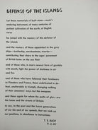 T.S.. Eliot poem, Defense of the Islands, from the first edition of the Museum of Modern Art's Britain at War (1941)
