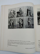 Evelyn Dunbar's illustrations of a woman putting on anti-gas clothing from the first edition of the Museum of Modern Art's Britain at War (1941)