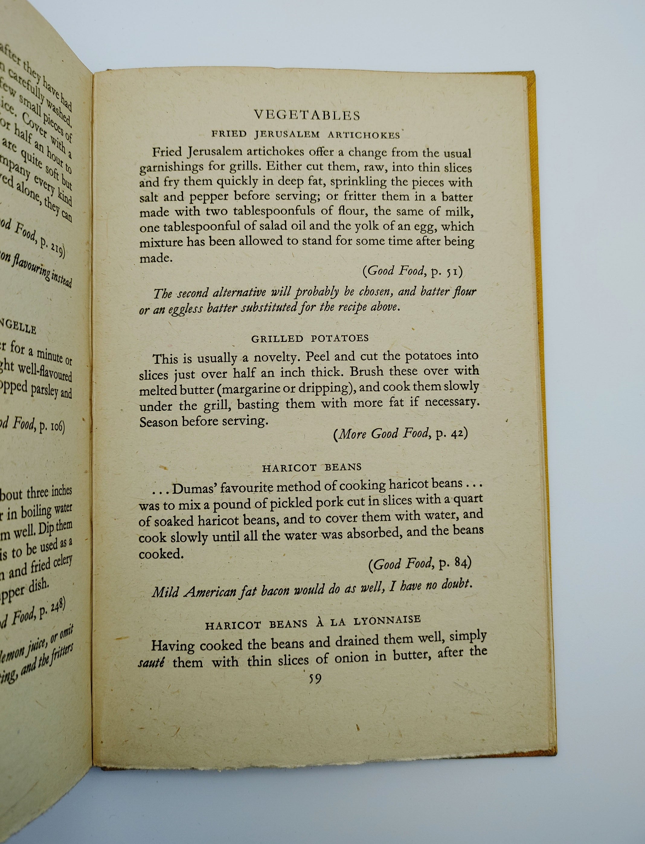 Vegetable recipes from the first edition of Good Food in War Time (1942)