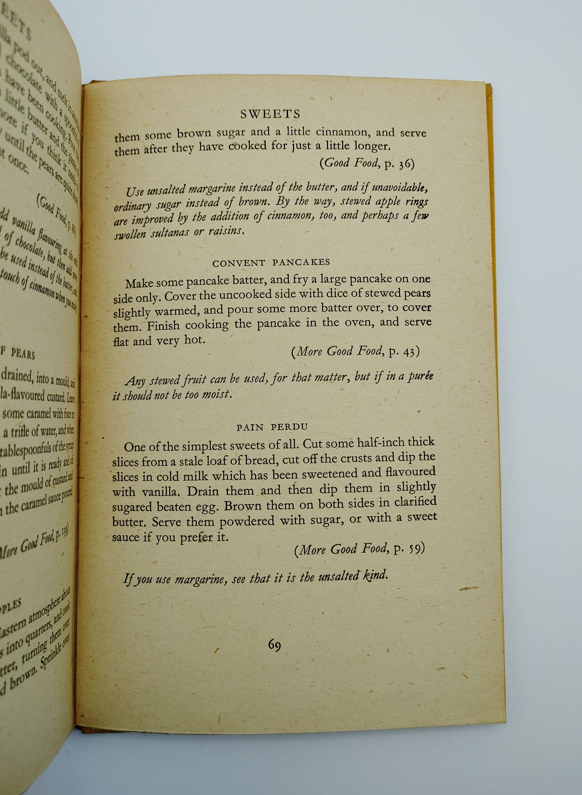 Sweet recipes from the first edition of Good Food in War Time (1942)