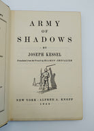 TItle page of the first edition of Kessel's Army of Shadows (1944)