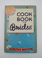 dust jacket of the first edition of Malone's Cook Book for Brides (1947)