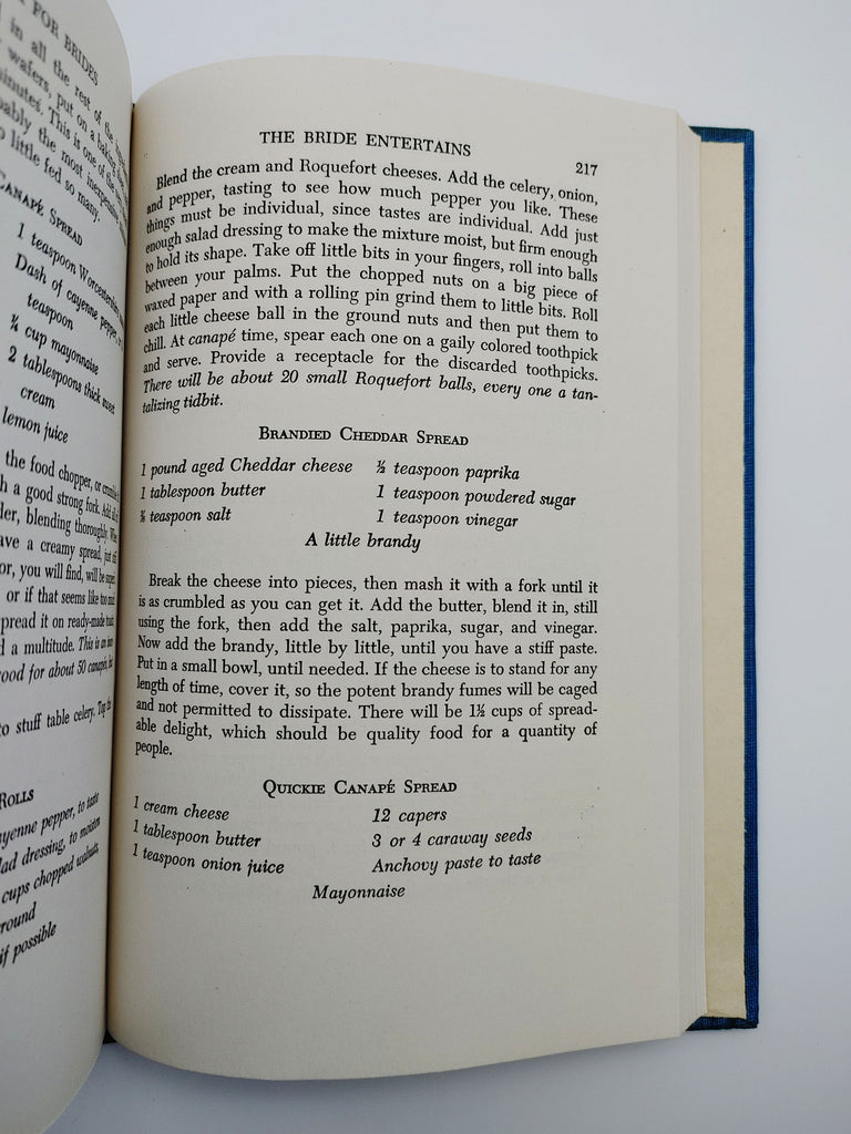 Spreads from the first edition of Malone's Cook Book for Brides (1947)