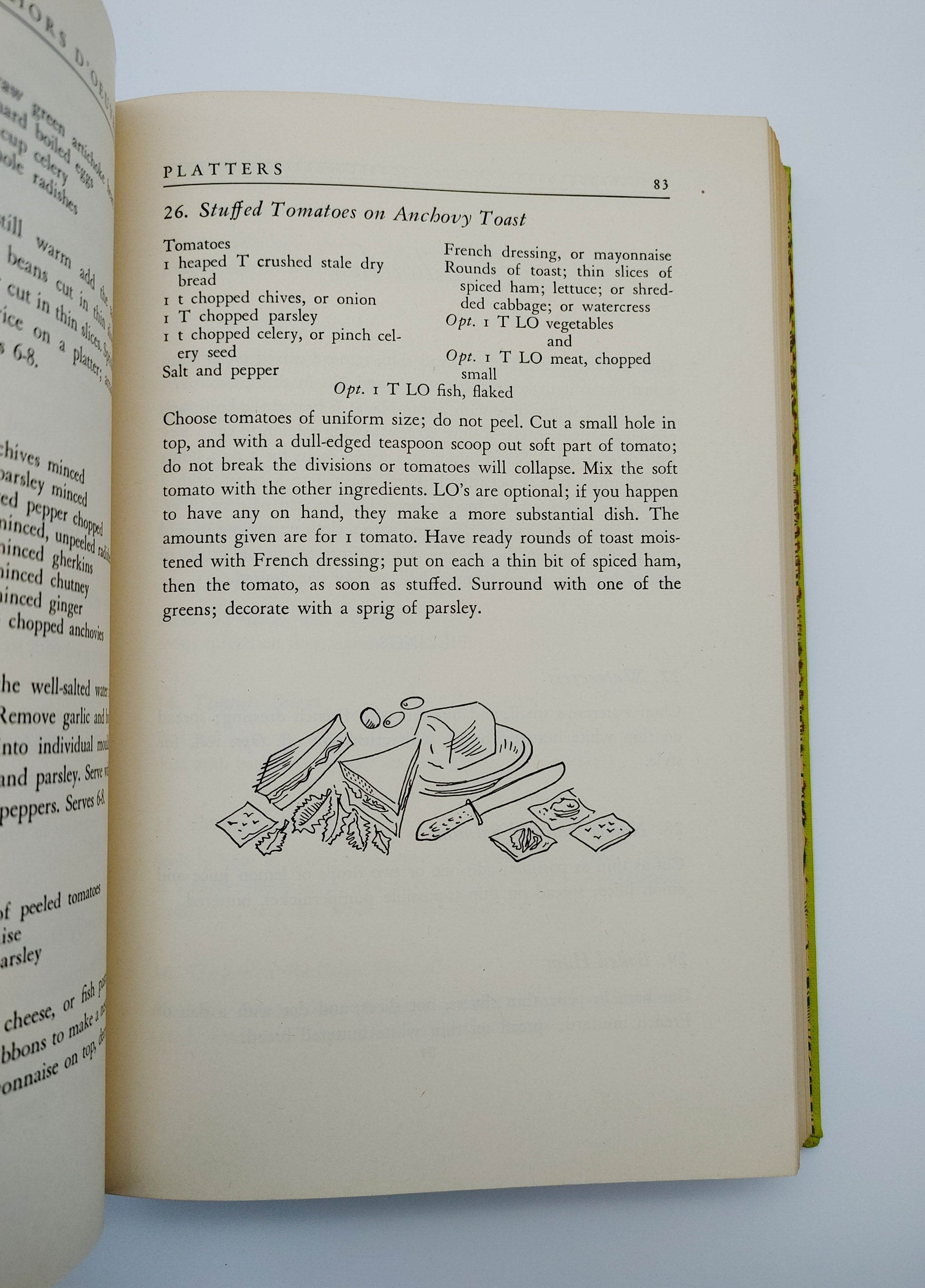Stuffed Tomatoes on Anchovy Toast from the first edition of Taylor's Economy for Epicures (1943)