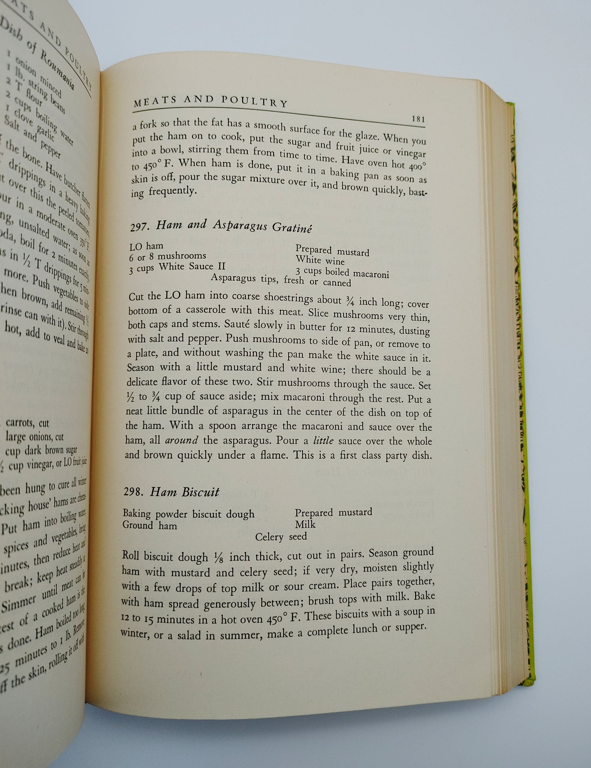 Ham recipes from the first edition of Taylor's Economy for Epicures (1943)
