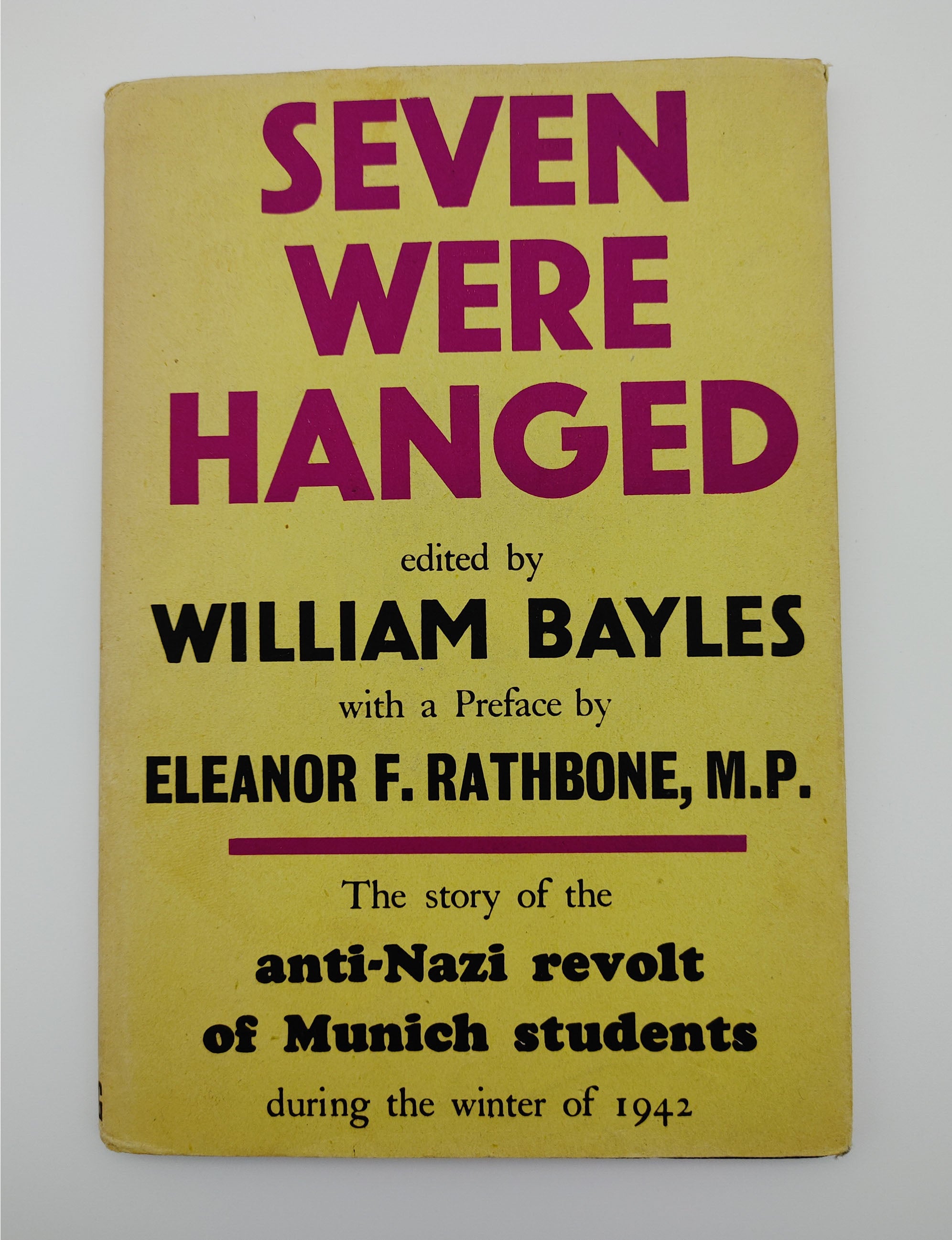 Cover of the first edition of Bayles' Seven Were Hanged (1945)