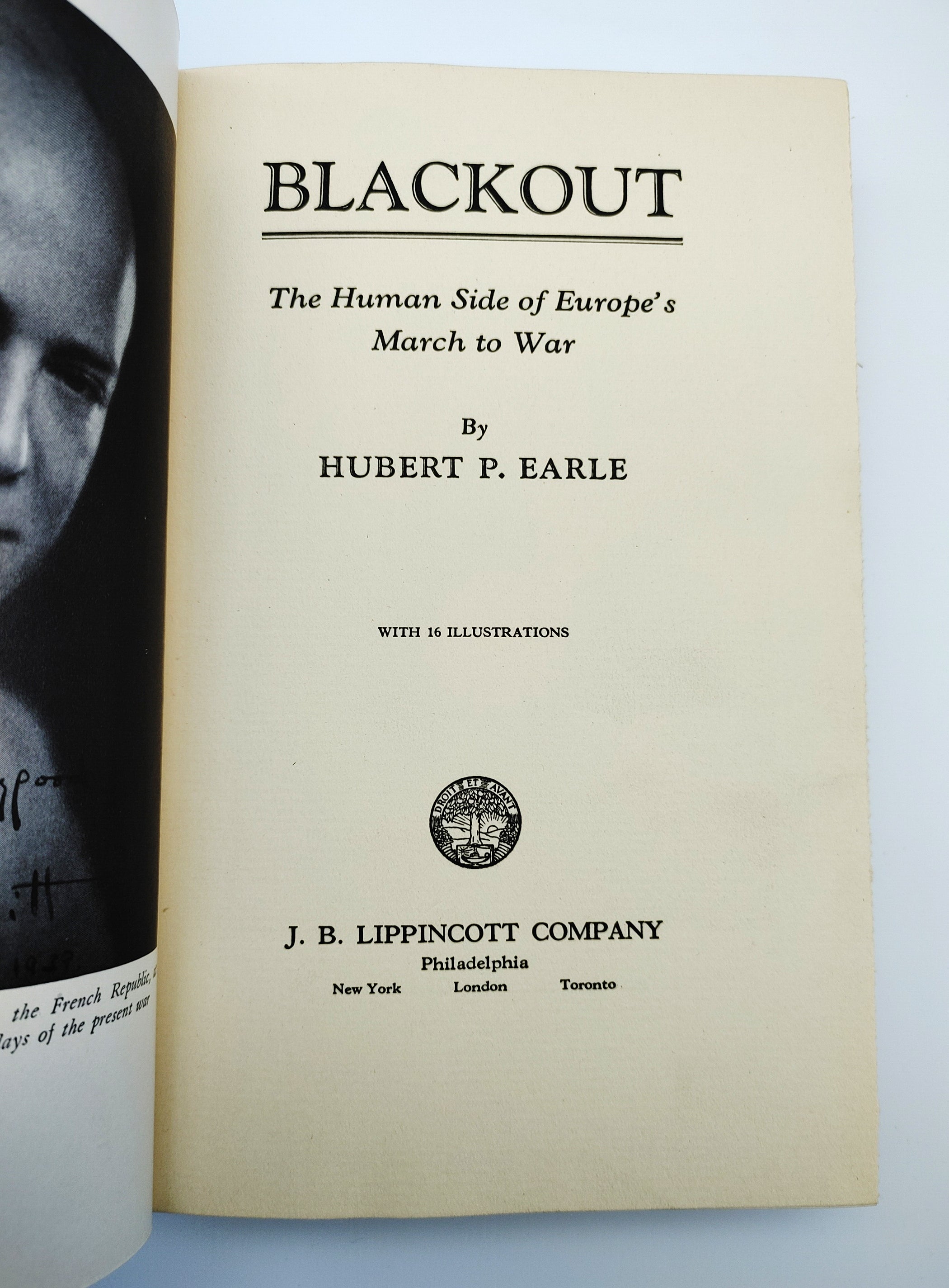 Title page of Earle's Blackout (1939)
