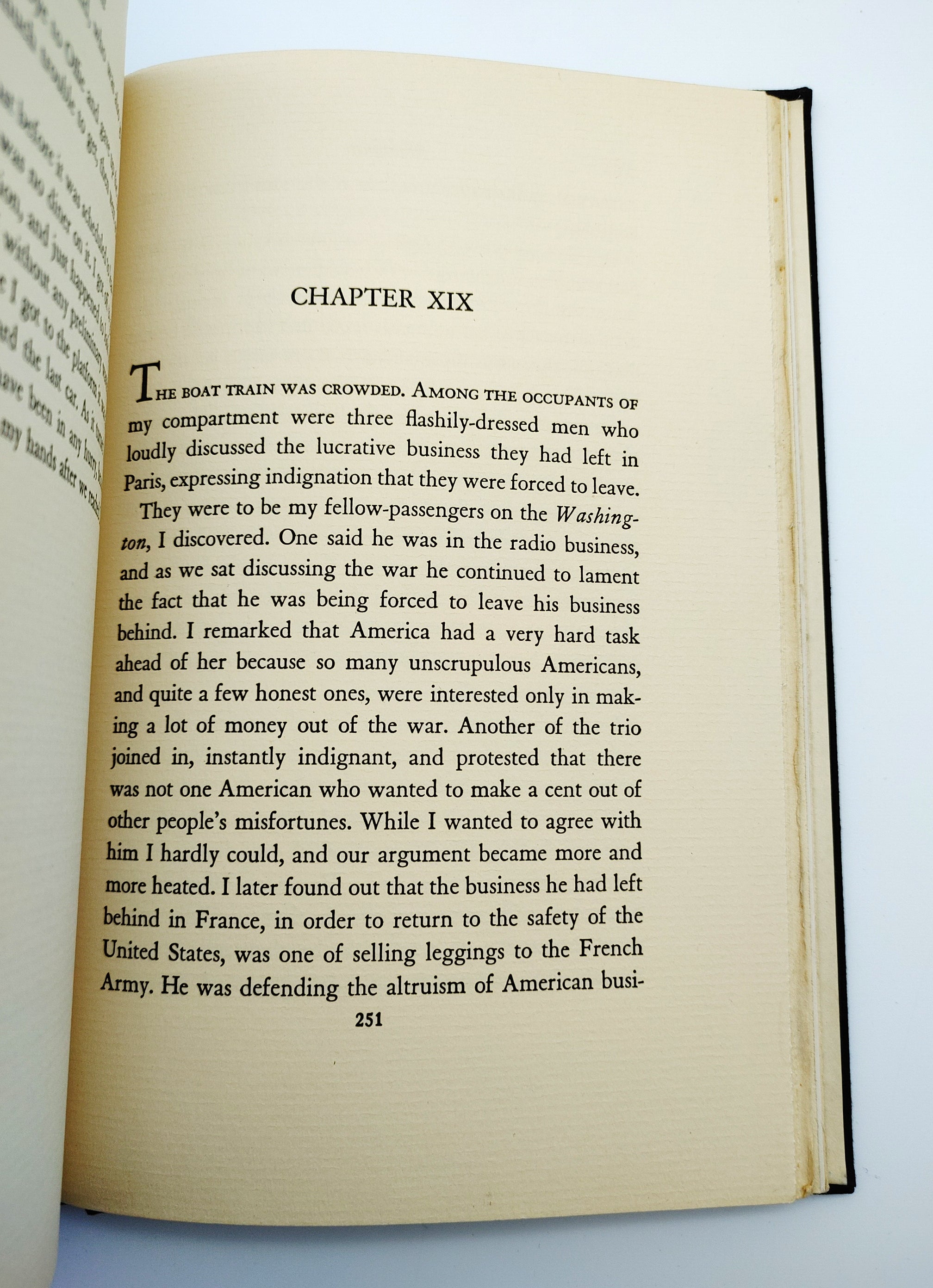Chapter on leaving Europe by boat from Earle's Blackout (1939)