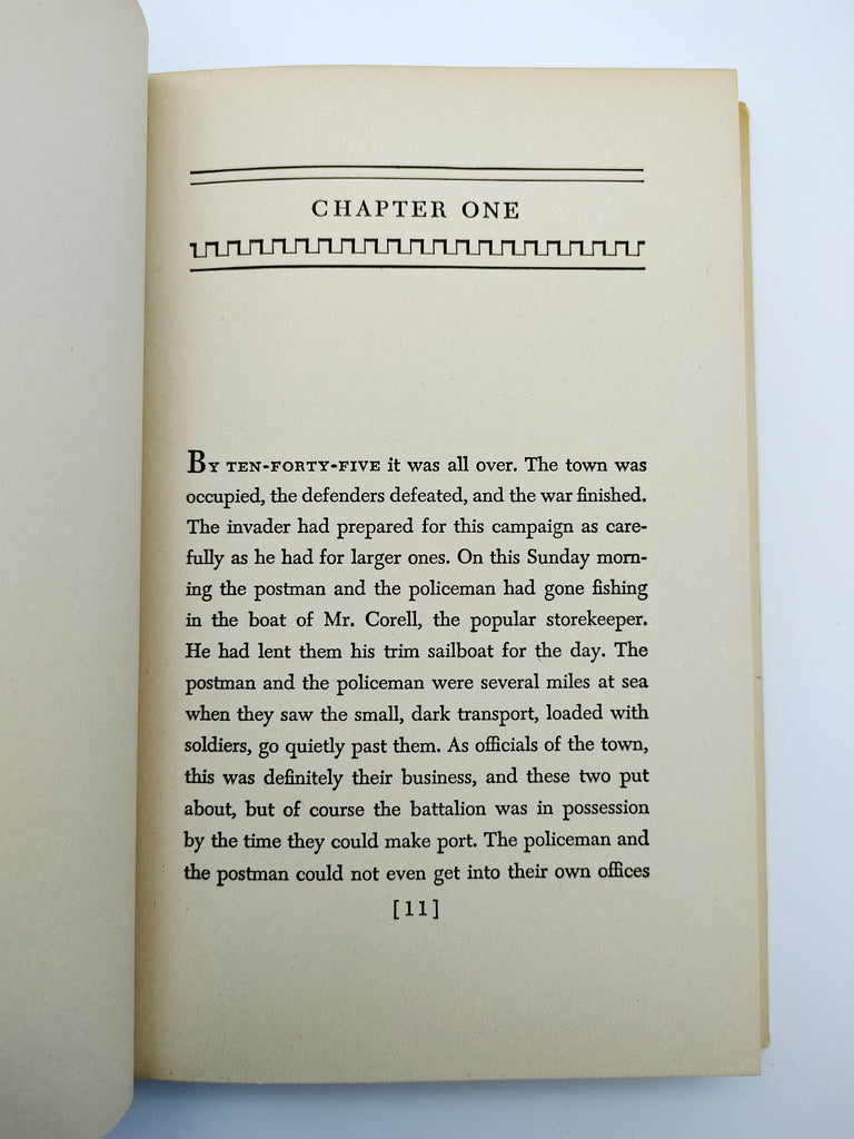 Chapter 1 of the first edition of Steinbeck's The Moon Is Down (1942)