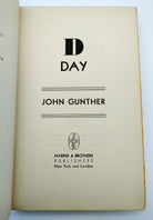 Title page of first edition of Gunther's D Day (1944)