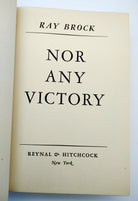 Title page of the first edition of Brock's Nor Any Victory (1942)