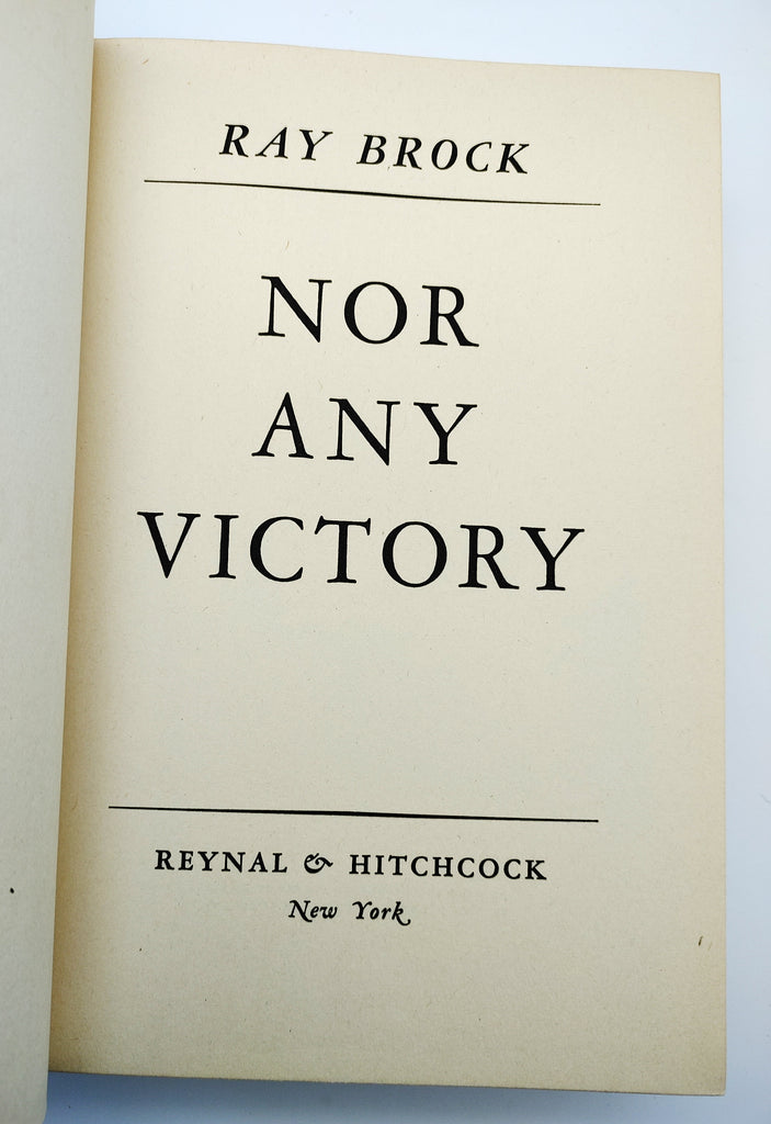 Title page of the first edition of Brock's Nor Any Victory (1942)