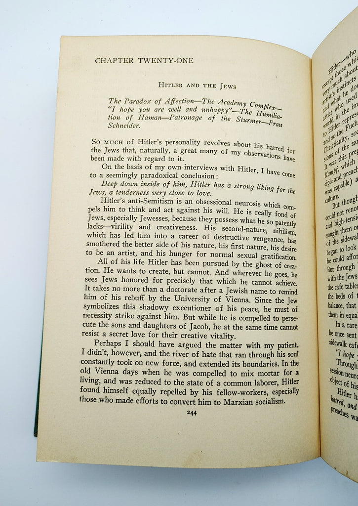 Chapter 21 about Hitler and the Jews of Kurt Krueger's I Was Hitler's Doctor (1943)