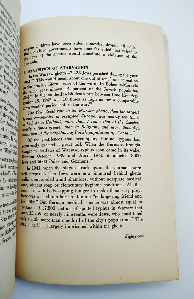 Starvation statistics in the Warsaw ghetto from the first edition of Starvation Over Europe (1943)