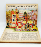 Pop-up illustration of the ticket booth and entrance of the circus from Geraldine Clyne's The Jolly Jump-Ups See the Circus (1944)