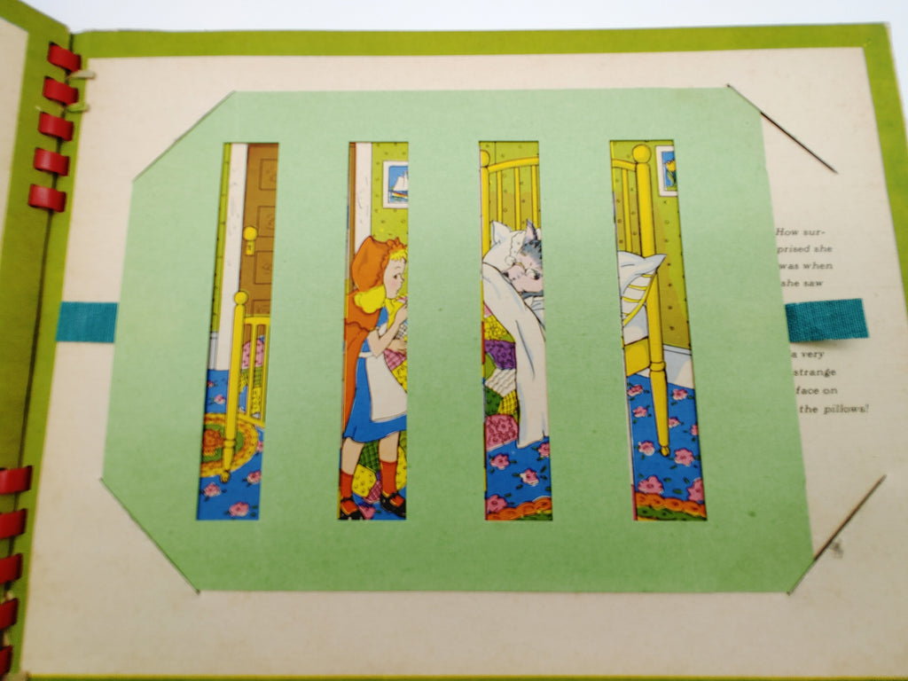 Slat moveable illustration from Emma McKean's Little Red Riding Hood (1943)