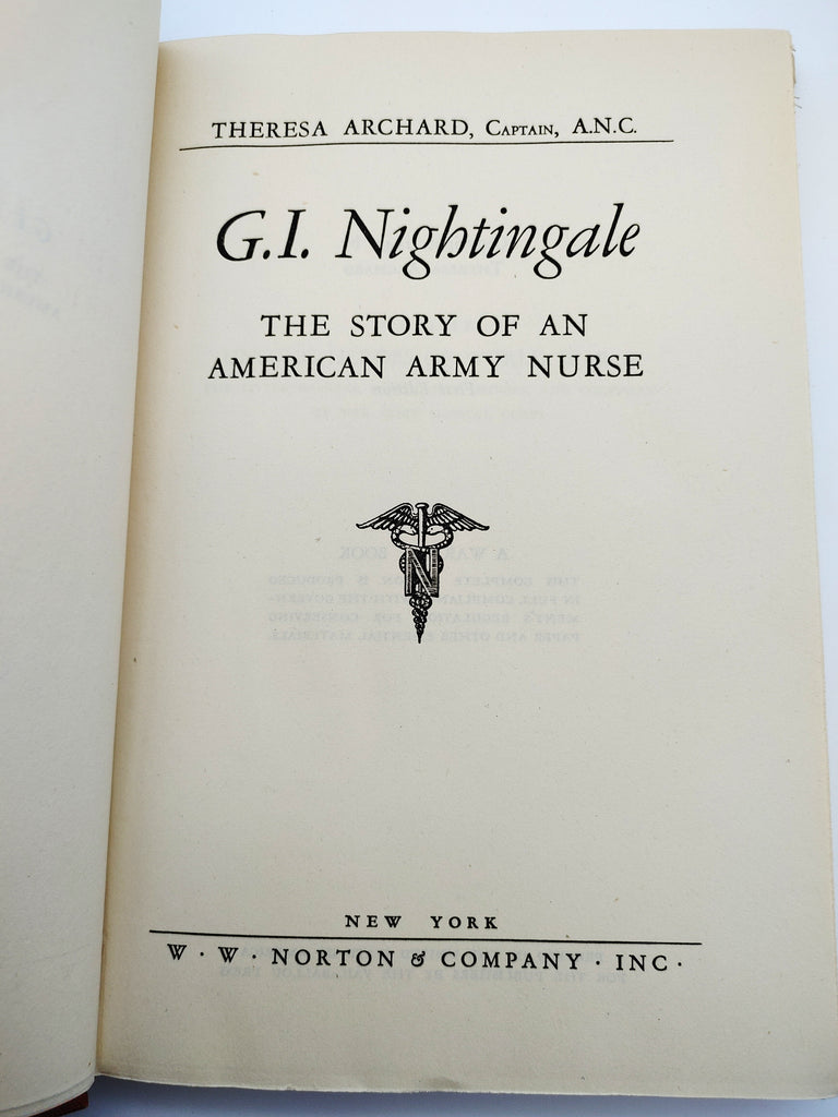 Title page from the first edition of Theresa Archard's G.I. Nightingale (1945)